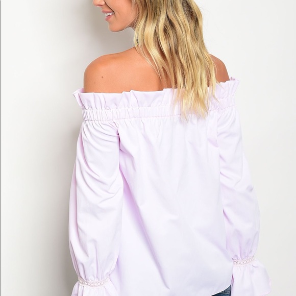 🌻2 for $20🌻 Pink Off Shoulder Long Sleeve Top - Picture 4 of 4